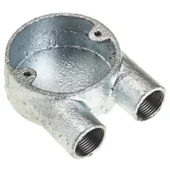 Deta 2 Way 20mm U Conduit Box Galvanised - Electrical Conduit Fitting