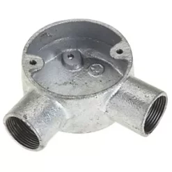 Deta 2 Way 25mm Angle Conduit Box Galvanised - Heavy Duty Electrical Metal Conduit