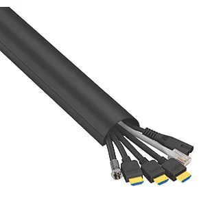 D-Line PVC Black TV Trunking 50mm x 25mm x 1.5m 2 Pack - Cable Management Solution 2 D-Line PVC Black TV Trunking 50mm x 25mm x 1.5m 2 Pack - Cable Management Solution - Image 2