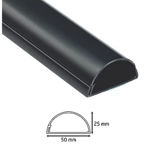 D-Line PVC Black TV Trunking 50mm x 25mm x 1.5m 2 Pack - Cable Management Solution 6 D-Line PVC Black TV Trunking 50mm x 25mm x 1.5m 2 Pack - Cable Management Solution - Image 6