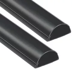 D-Line PVC Black TV Trunking 50mm x 25mm x 1.5m 2 Pack - Cable Management Solution