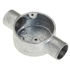 Deta 2 Way 25mm Through Conduit Box Galvanised - Durable Electrical Conduit Solution
