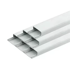 Tower uPVC White Mini Trunking 38mm x 16mm x 2m 4 Pack – Durable Cable Management Solution