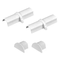 D-Line Plastic White Micro Trunking Coupler & End Cap Pack - Cable & Decorative Trunking Accessories