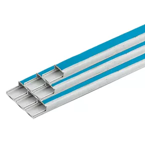 Tower PVC White Self-Adhesive Mini Trunking 12mm x 8mm x 3m 20 Pack | Cable Management Solution 1 Tower PVC White Self-Adhesive Mini Trunking 12mm x 8mm x 3m 20 Pack | Cable Management Solution