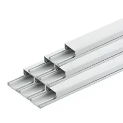Tower uPVC White Maxi Trunking 25mm x 16mm x 3m - 30 Pack | Durable Cable Trunking for Organised Wiring