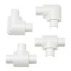 D-Line Plastic White Micro Trunking Equal Tee & Flat Bend Pack - Cable Management Solutions