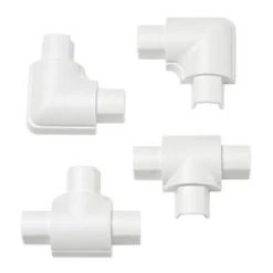 D-Line Plastic White Micro Trunking Equal Tee & Flat Bend Pack - Cable Management Solutions
