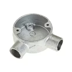 Deta 2 Way 20mm Angle Conduit Box Galvanised - Heavy Duty Electrical Conduit Fitting