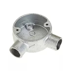 Deta 2 Way 20mm Angle Conduit Box Galvanised - Heavy Duty Electrical Conduit Fitting 1 Deta 2 Way 20mm Angle Conduit Box Galvanised - Heavy Duty Electrical Conduit Fitting