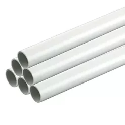 Tower Round uPVC White Conduit 25mm x 2m 20 Pack - Durable Electrical Plastic Conduit