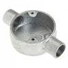 Deta 2 Way 20mm Through Conduit Box Galvanised - Durable Electrical Metal Conduit