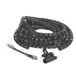 Philex 5 x 8mm Black Cable Tidy 2m | Durable Cable Management Solution