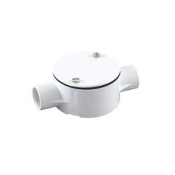 Tower 2 Way 20mm Through Box White - Durable Electrical Conduit Fitting