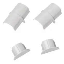 D-Line Plastic White Connector & End Cap Pack for Cable Trunking