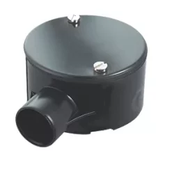 Tower 1 Way 20mm Terminal Box Black - Durable Electrical Conduit Solution