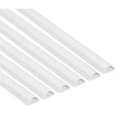 D-Line PVC White Mini Trunking 30mm x 15mm x 2m - 6 Pack - Cable Management Solution