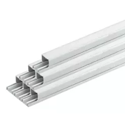 Tower uPVC White Maxi Trunking 16mm x 16mm x 3m - 30 Pack | Cable & Mini Trunking