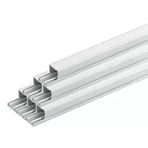Tower uPVC White Maxi Trunking 16mm x 16mm x 3m - 30 Pack | Cable & Mini Trunking 1 Tower uPVC White Maxi Trunking 16mm x 16mm x 3m - 30 Pack | Cable & Mini Trunking