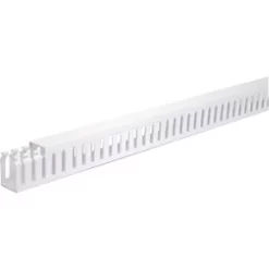 Tower PVC White Self-Adhesive Slotted Trunking 38mm x 25mm x 2m 4 Pack – Durable Cable Management Solution