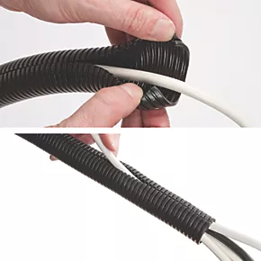 D-Line 26mm Black Pre-Split Cable Tidy Tube 1.1m - Organise Cables Neatly 3 D-Line 26mm Black Pre-Split Cable Tidy Tube 1.1m - Organise Cables Neatly - Image 3