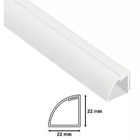 D-Line PVC White ¼-Round Floor Trunking 22mm x 22mm x 2m - Cable Management Solution 5 D-Line PVC White ¼-Round Floor Trunking 22mm x 22mm x 2m - Cable Management Solution - Image 5