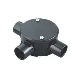 Tower 3 Way 20mm Tee Box Black - Electrical Conduit Fitting