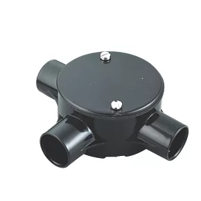 Tower 3 Way 20mm Tee Box Black - Electrical Conduit Fitting 1 Tower 3 Way 20mm Tee Box Black - Electrical Conduit Fitting