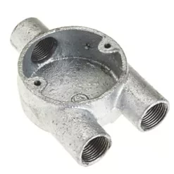 Deta 3 Way 20mm Y Conduit Box Galvanised - Heavy Duty Electrical Conduit Fitting
