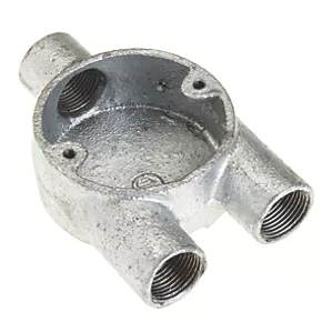 Deta 3 Way 20mm Y Conduit Box Galvanised - Heavy Duty Electrical Conduit Fitting 1 Deta 3 Way 20mm Y Conduit Box Galvanised - Heavy Duty Electrical Conduit Fitting