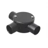 Tower 3 Way 25mm Tee Box Black - Durable Electrical Conduit Fitting