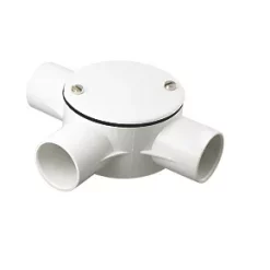 Tower 3 Way 25mm Tee Box White - Durable Electrical Conduit Fitting